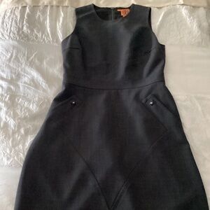 Tory Burch gray size 10 sheath dress with pocket detail wool cotton blend